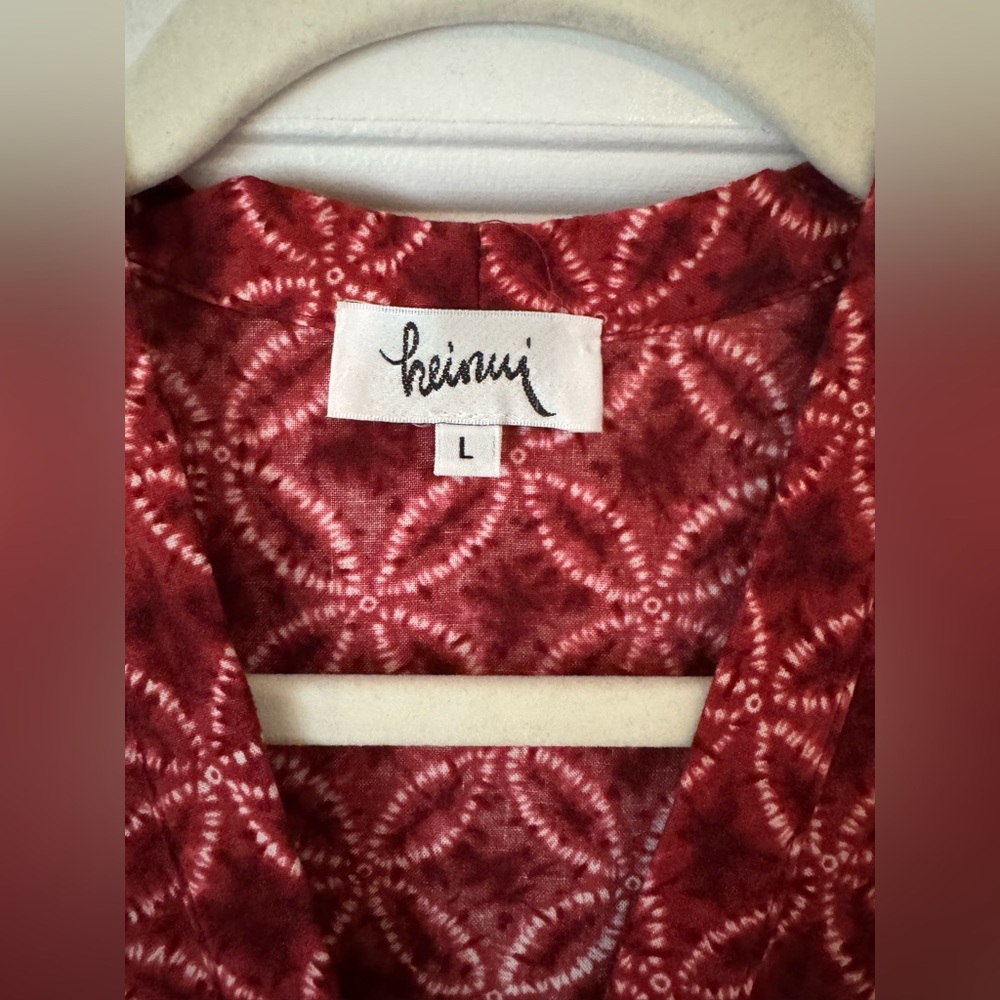 Heinui Custom Dress in Red Shibori Print, Large - Picture 4 of 6